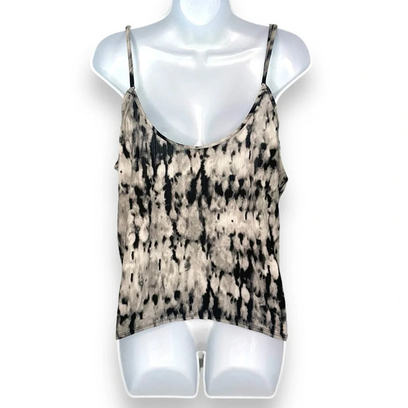 Secret Treasures Tie-Dye Tank Top 2X Black & White Sleeveless Adjustable Straps - Picture 2 of 8